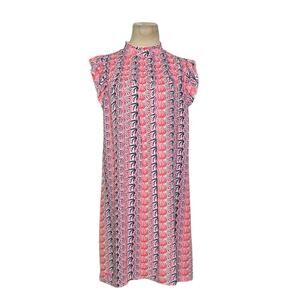Simply Southern red blue print shift mini dress size M